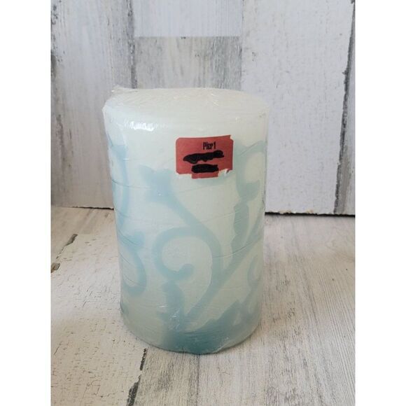 Pier 1 Imports candle pillar cornflower spring Easter decor purple swirl - Picture 4 of 6